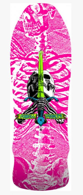 Powell Peralta Skull & Sword Geegah Hot Pink 9.75 Skateboard Deck