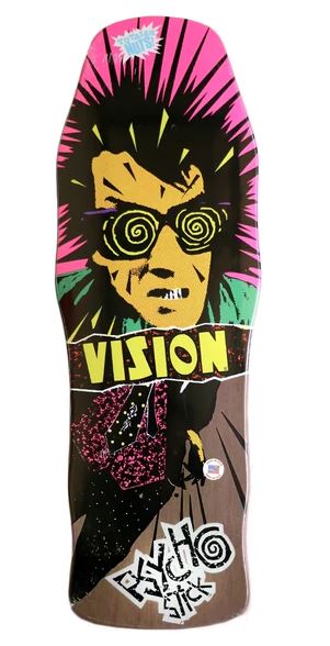 Vision Original Psycho Stick Brown Stain 10" Reissue Deck