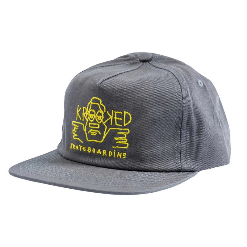 Krooked Arketype Raw Charcoal/Yellow Snapback Hat