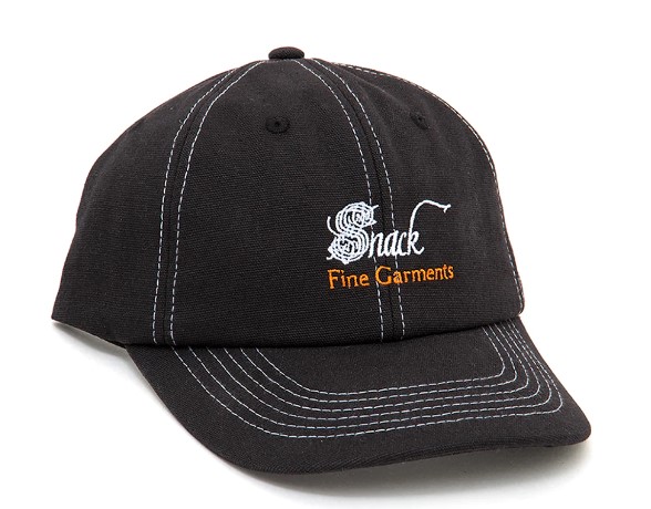 snack fine garments black overdye snapback hat
