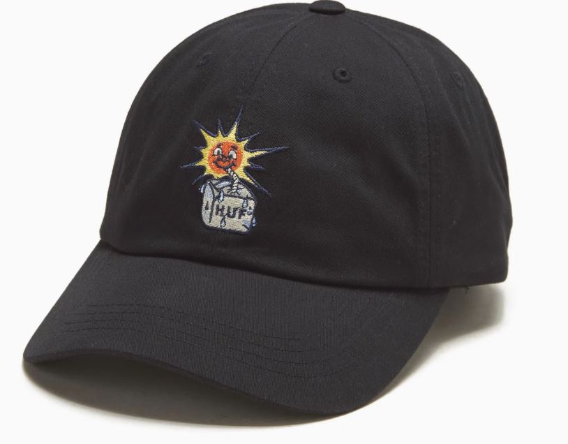 HUF Sippin’ Sun Black 6-Panel Strapback Hat