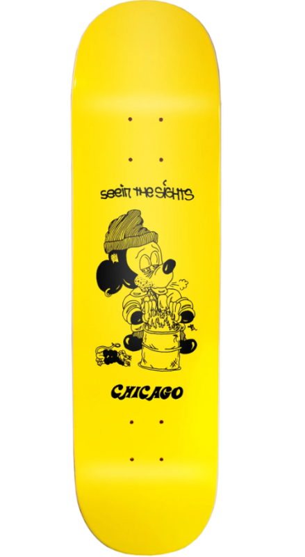 snack seein the sights chicago yellow 8.125" deck