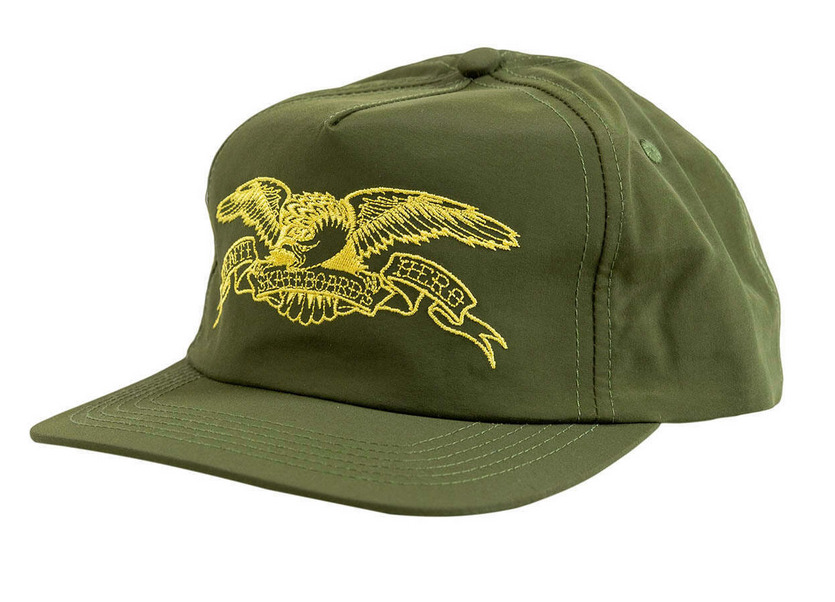 anti hero basic eagle olive/yellow snapback hat