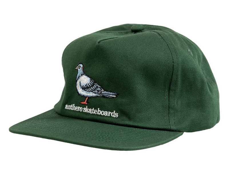 anti hero lil pigeon forest green snapback hat