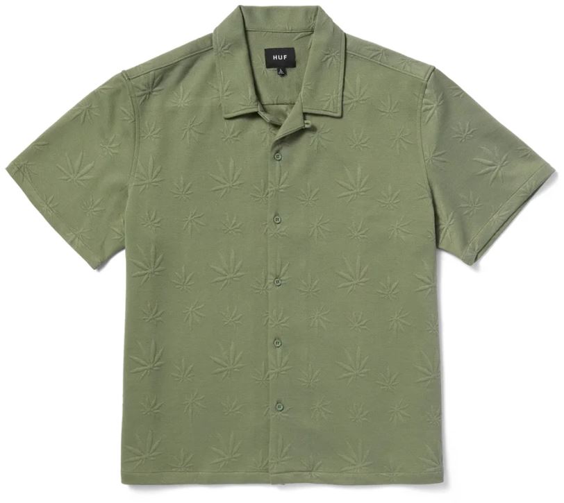 huf plantlife moss jacquard shirt