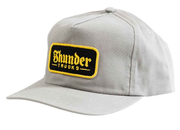 thunder script patch grey/gold snapback hat
