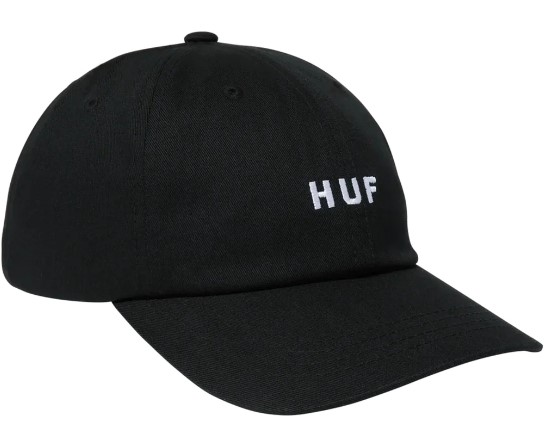huf set og black curved 6-panel strapback hat