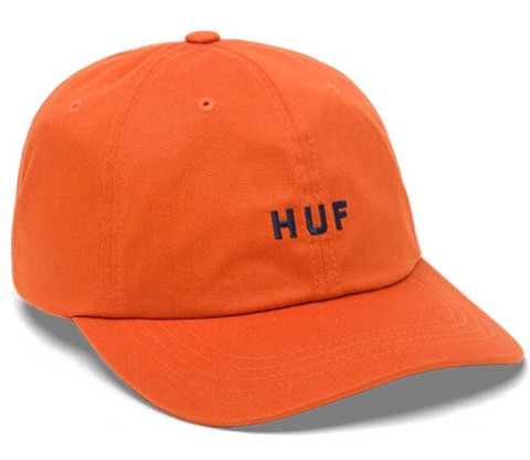 huf set og orange curved 6-panel strapback hat
