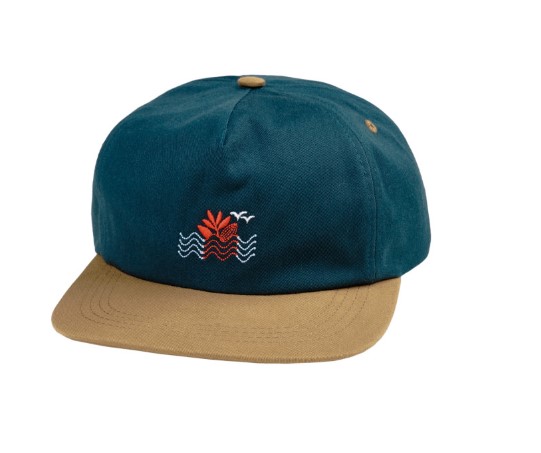 magenta sunset ocean blue snapback hat